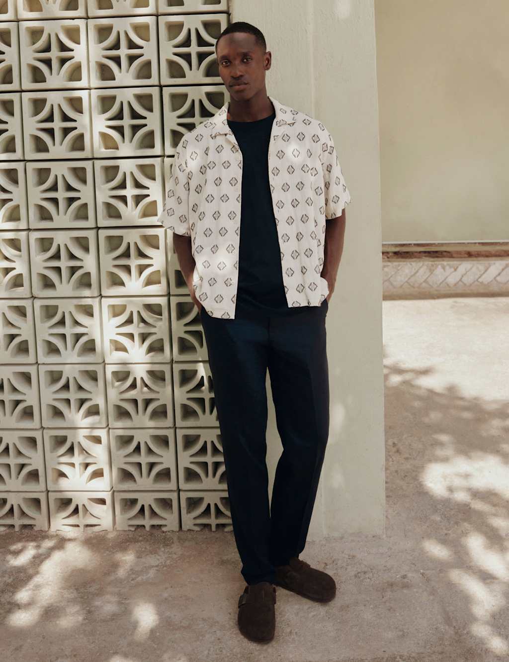 Pure Cotton Geometric Print Shirt