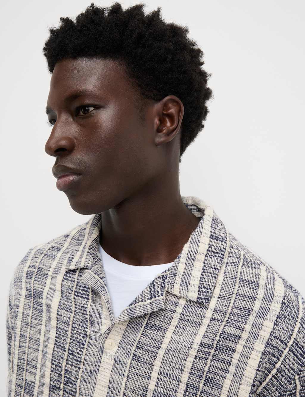 Regular Fit Easy Iron Cotton Blend Striped Shirt