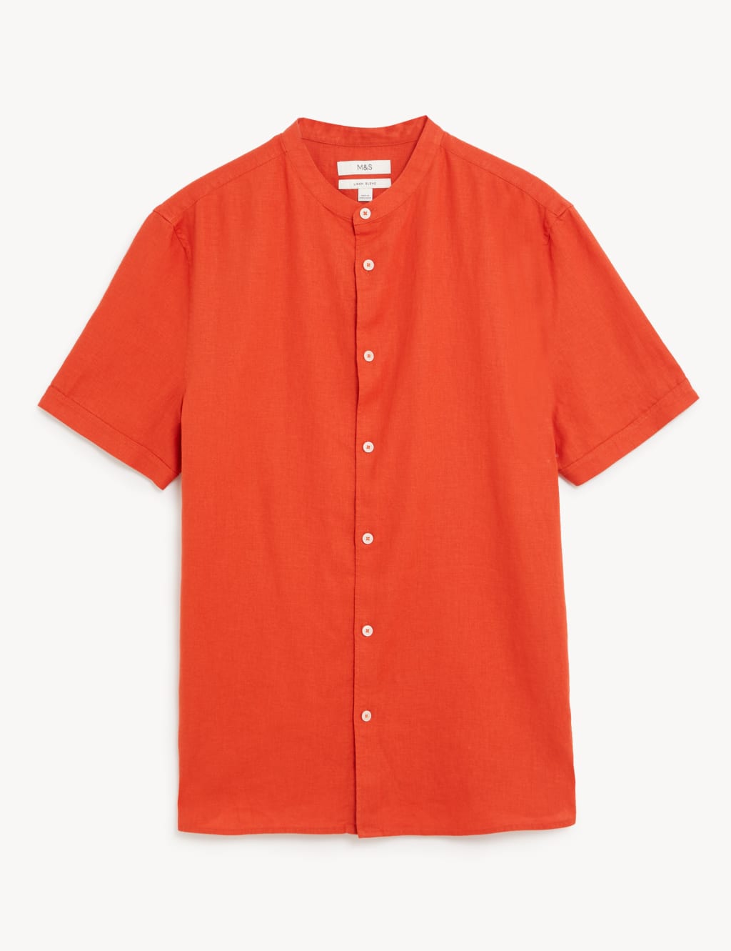 Linen Rich Grandad Collar Shirt