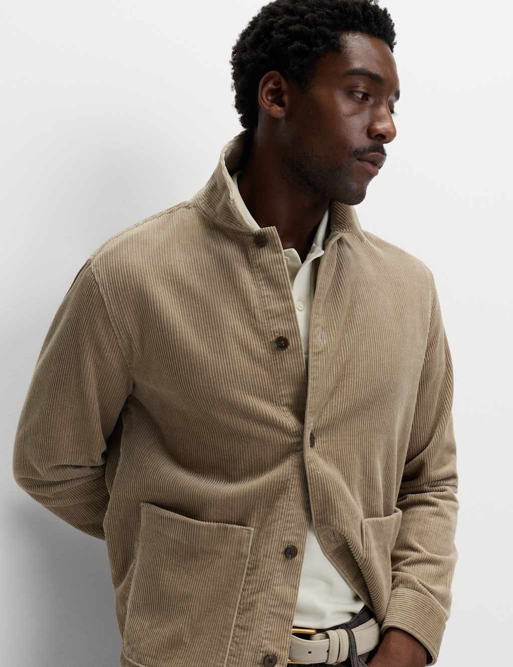 M&S Corduroy Overshirt Sand