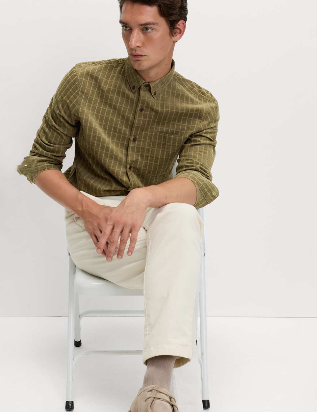 M&S Corduroy Shirt Khaki
