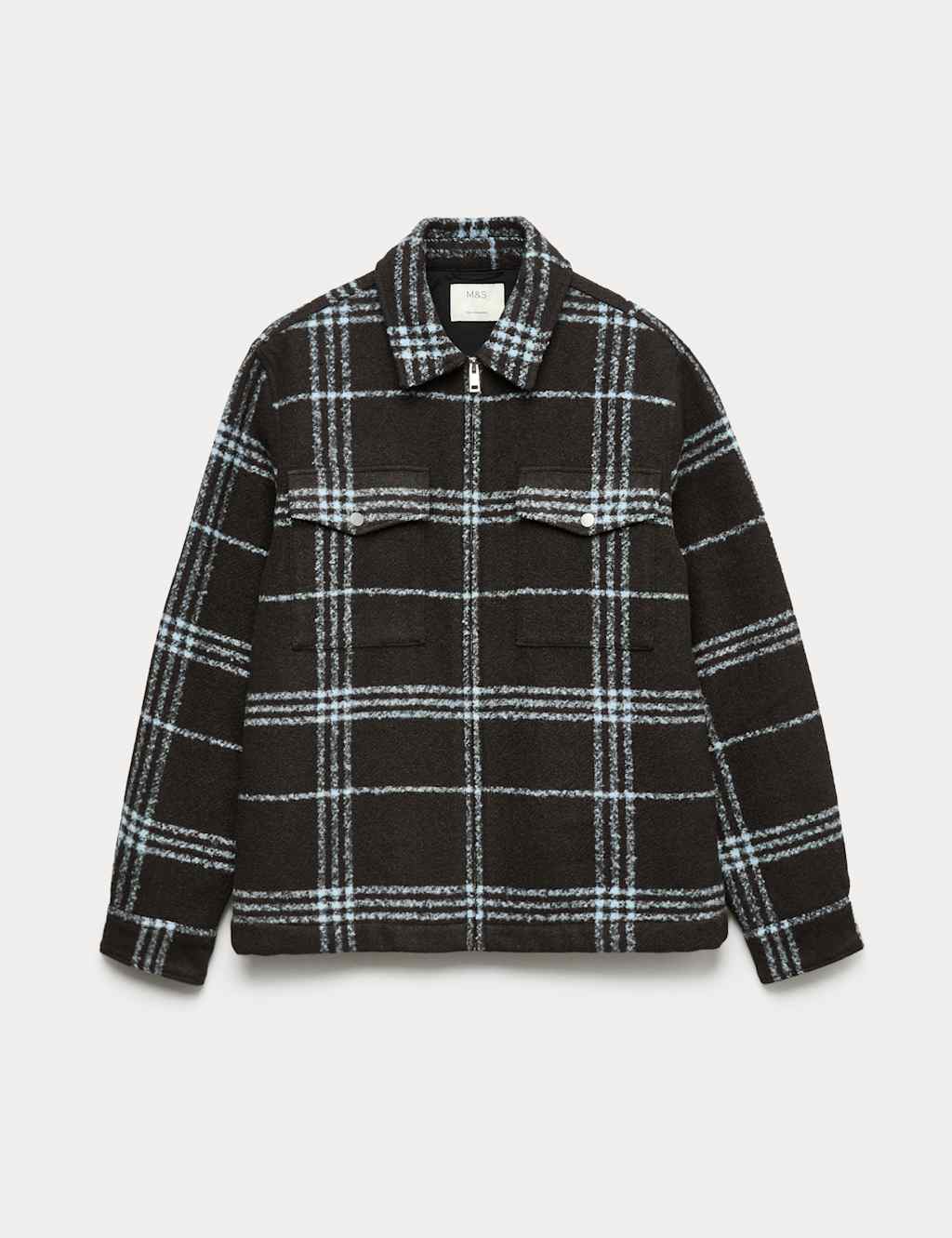 M&S Checked Overshirt Dark Brown