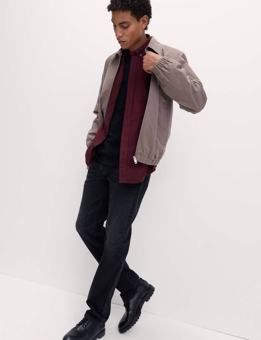 M&S Pure Cotton Ultimate Oxford Shirt Deep Red