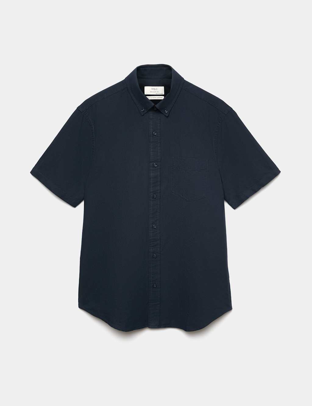 M&S Men's Ultimate Pure Cotton Oxford Shirt - S - Navy