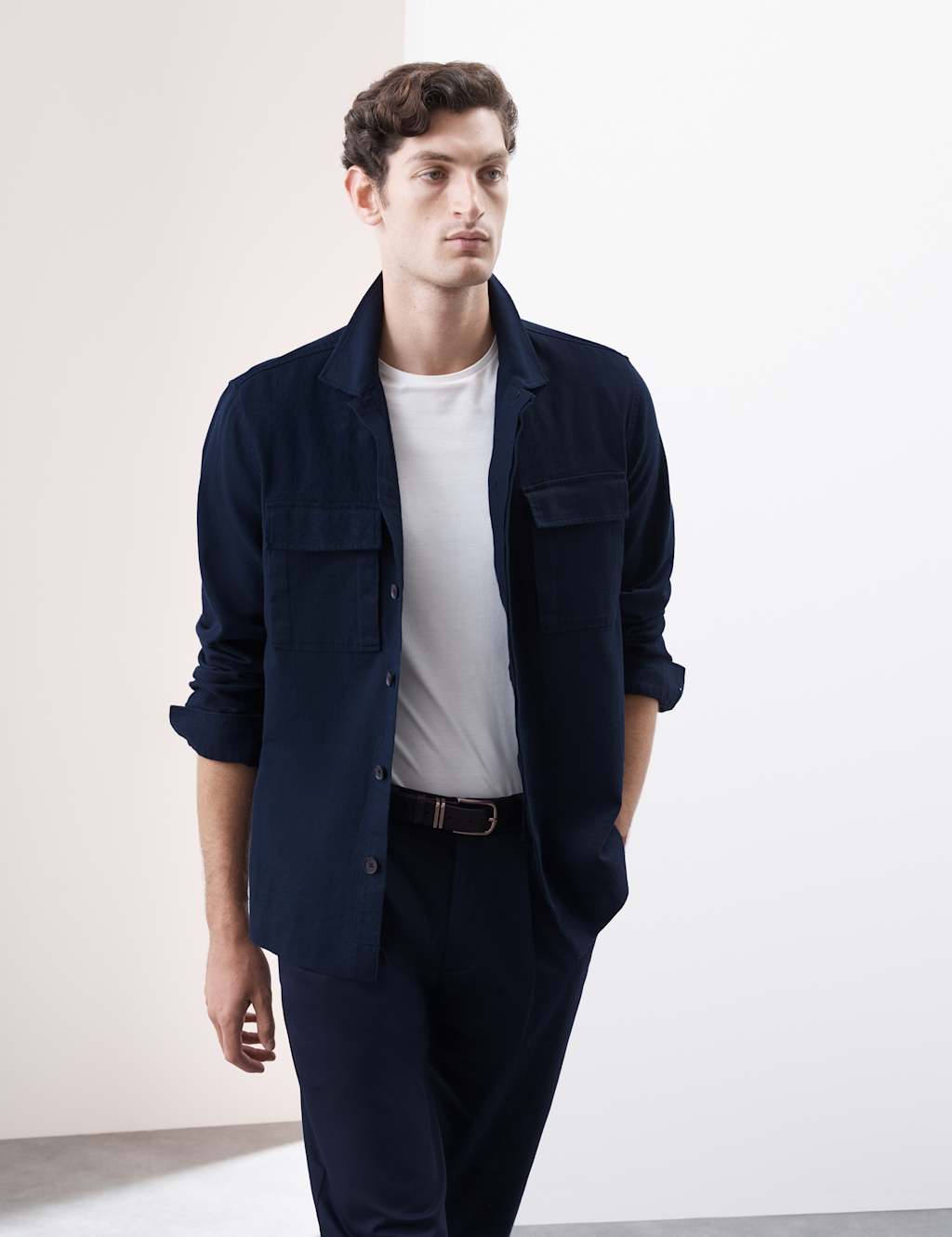 Cotton Linen Blend Overshirt