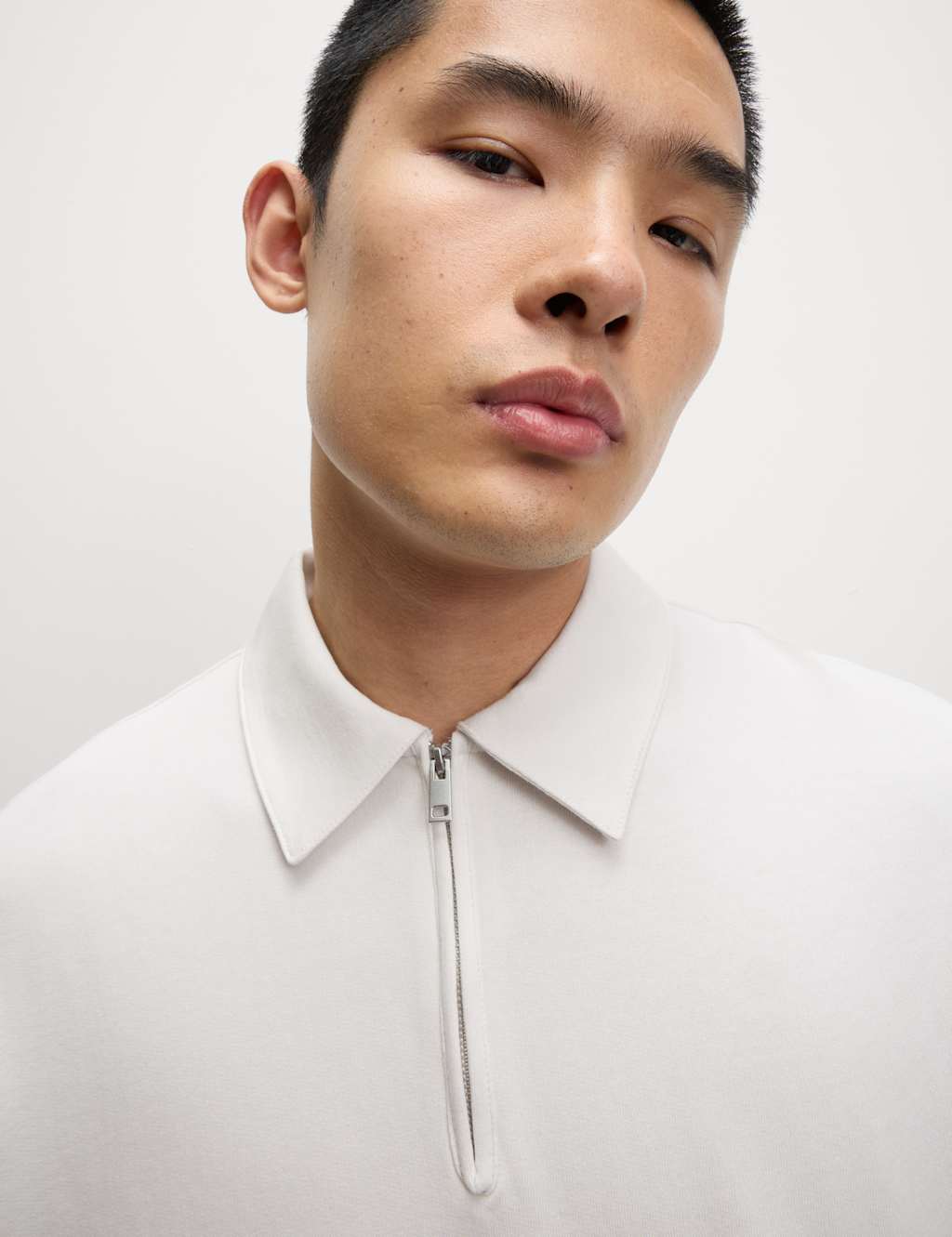Cotton Rich Half Zip Polo Shirt