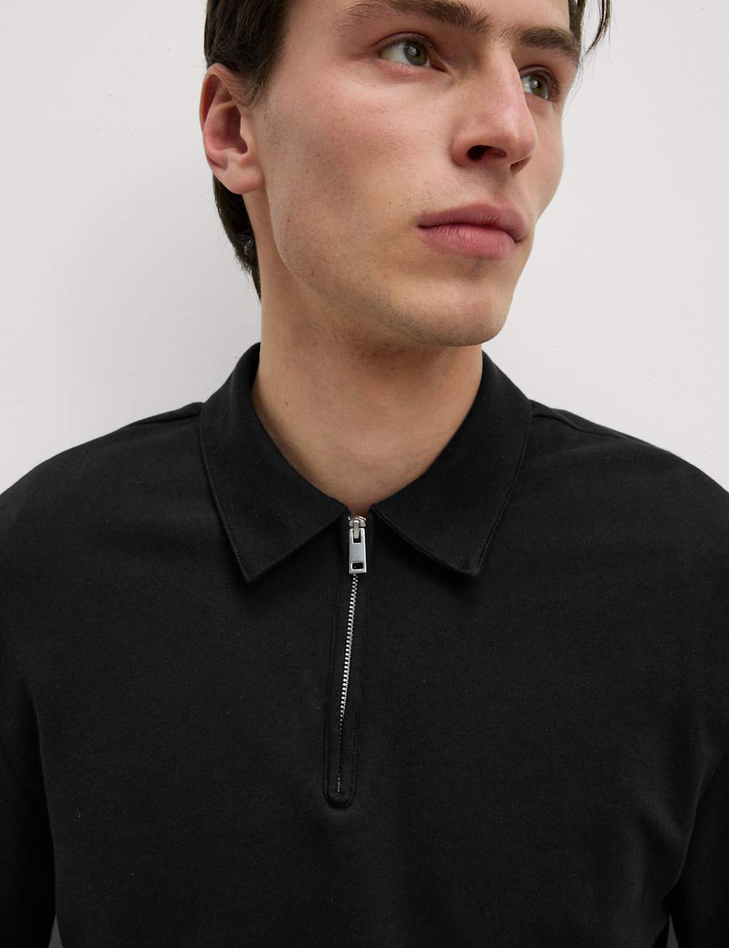 Cotton Rich Half Zip Polo Shirt