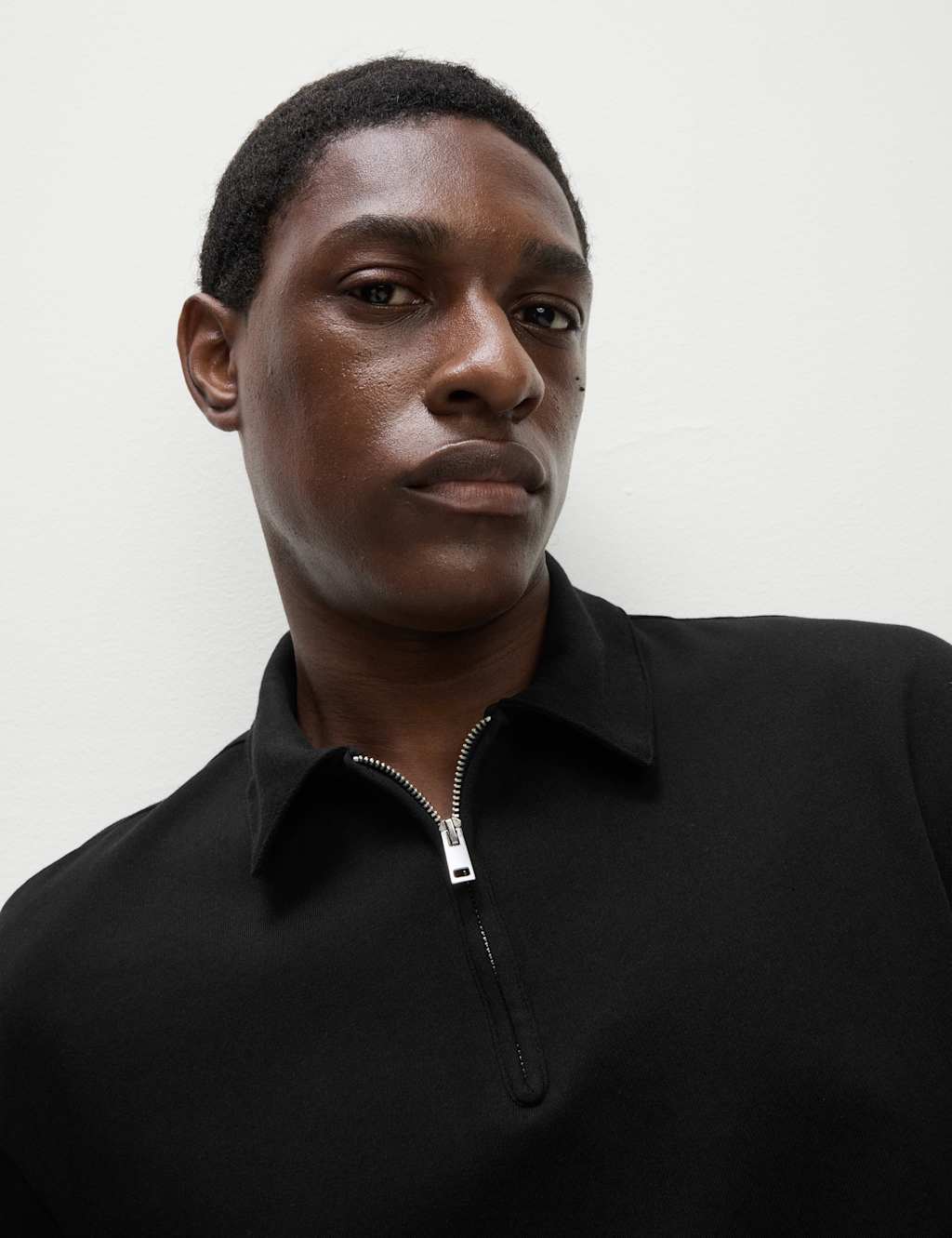 Oversized Fit Cotton Rich Textured Polo Shirt