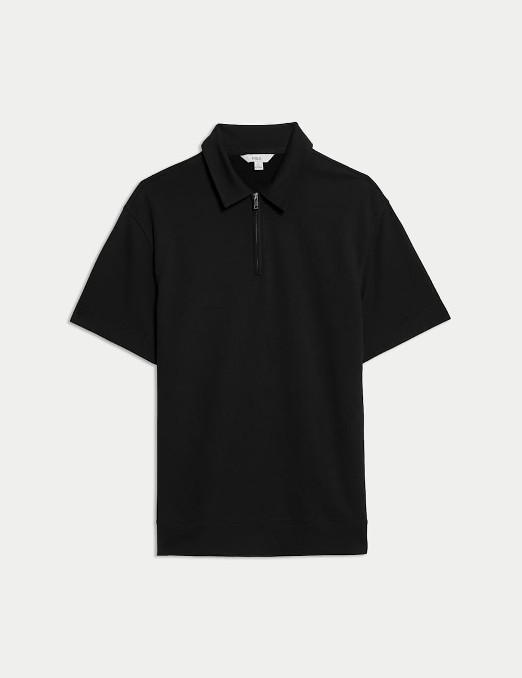 Oversized Fit Cotton Rich Textured Polo Shirt