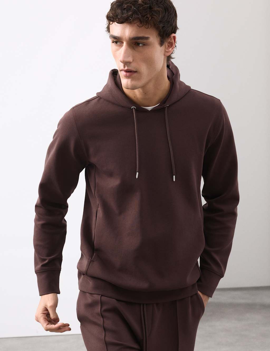 Autograph Cotton Rich Hoodie Dark Chocolate