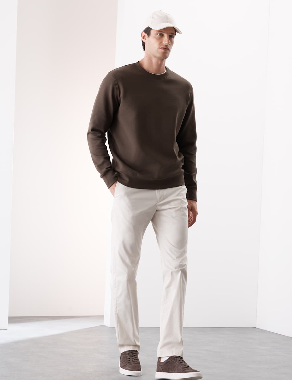 Autograph Cotton Rich Crew Neck Sweatshirt Dark Olive