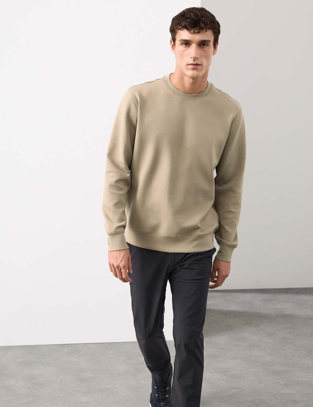 Autograph Cotton Rich Crew Neck Sweatshirt Sand