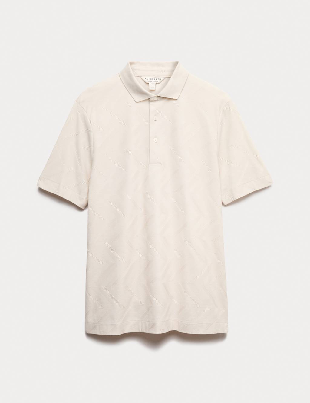 Autograph Men's Pure Cotton Geometric Print Polo Shirt - MREG - Pale Opaline, Pale Opaline,Dark Chocolate,Granite,Cappuccino