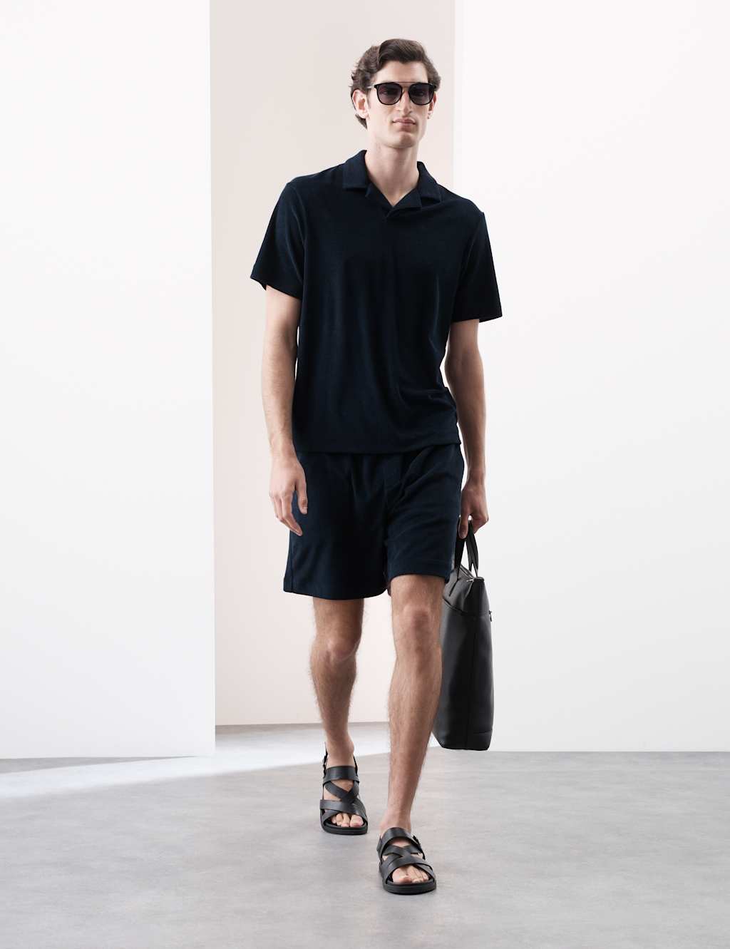 Cotton Rich Towelling Revere Polo Shirt