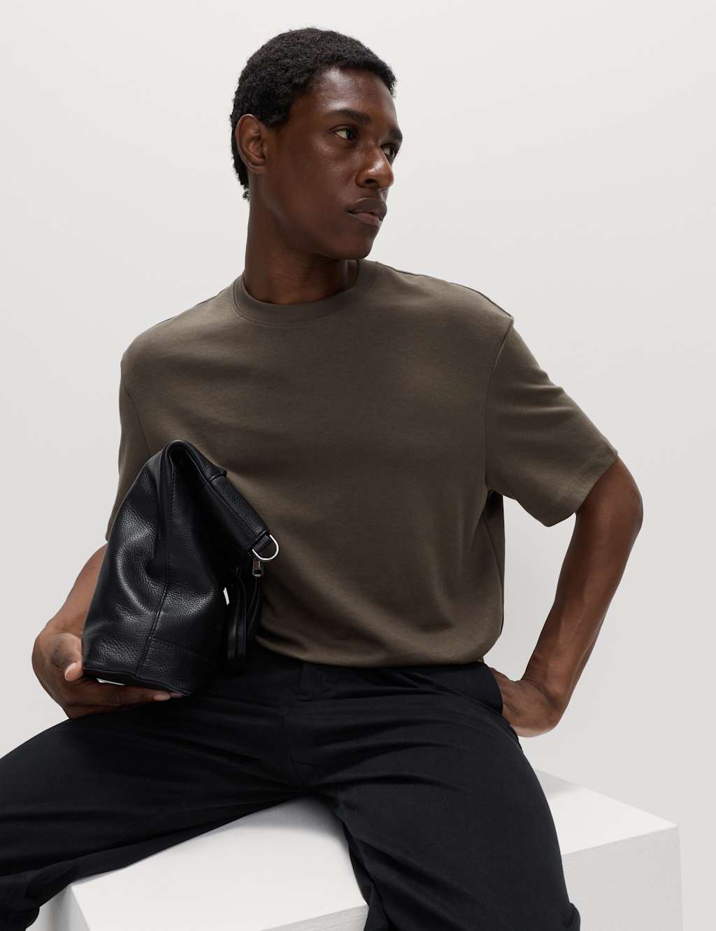 M&S Cotton Blend Ultimate Performance T-Shirt Mole