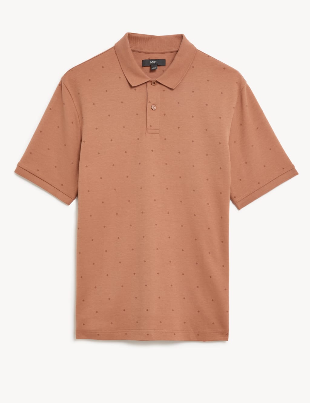 Pure Cotton Geometric Polo Shirt