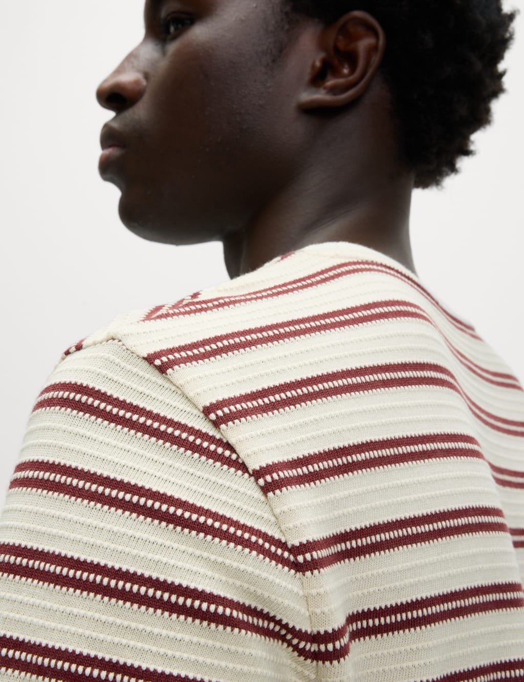 Cotton Rich Striped Textured T-Shirt