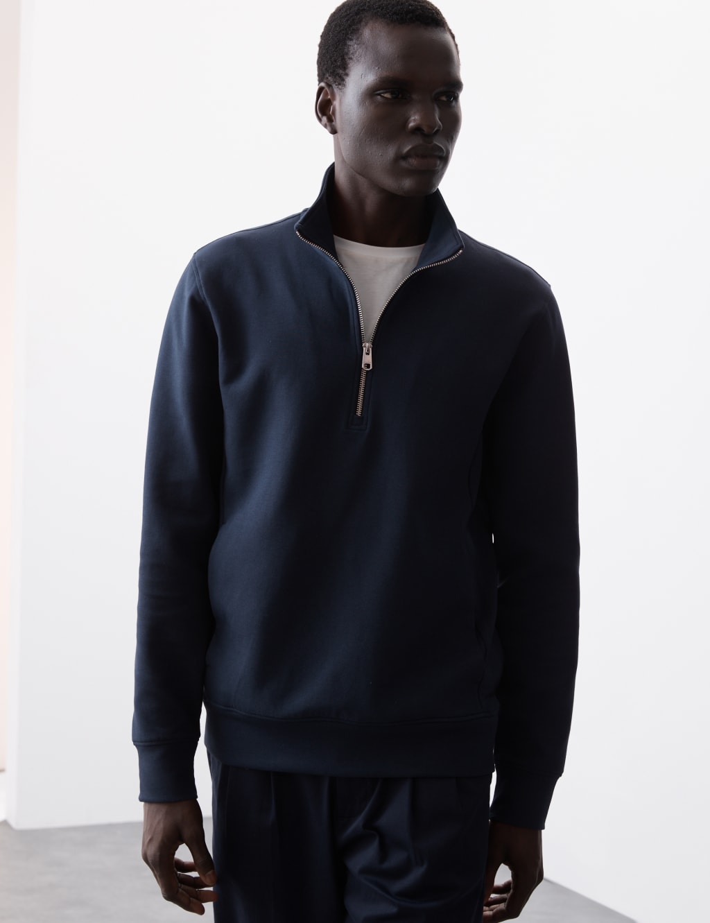 Cotton Rich Half Zip Sweatshirt