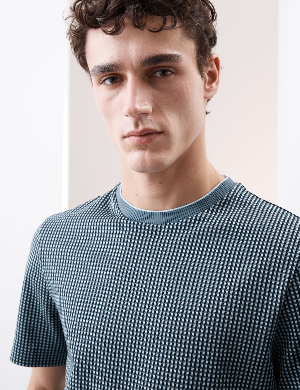 Pure Cotton Jacquard T-Shirt