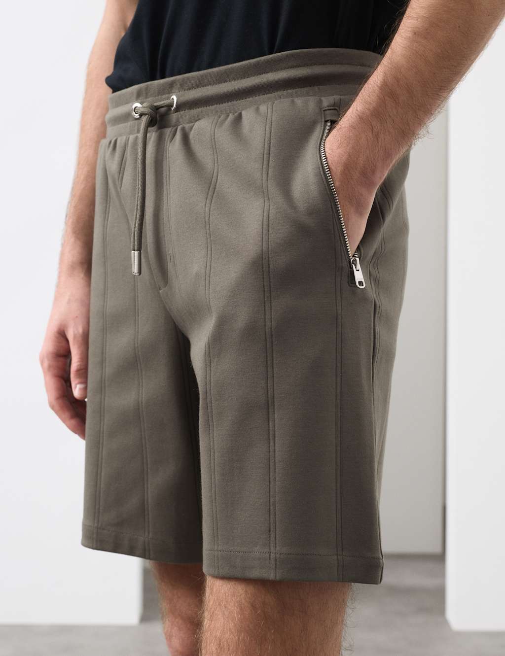 Autograph Men's Regular Fit Cotton Rich Drop Needle Shorts - 2XL - Dark Olive