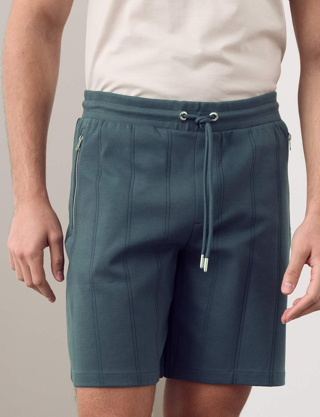 Autograph Men's Regular Fit Cotton Rich Drop Needle Shorts - 2XL - Dark Petrol