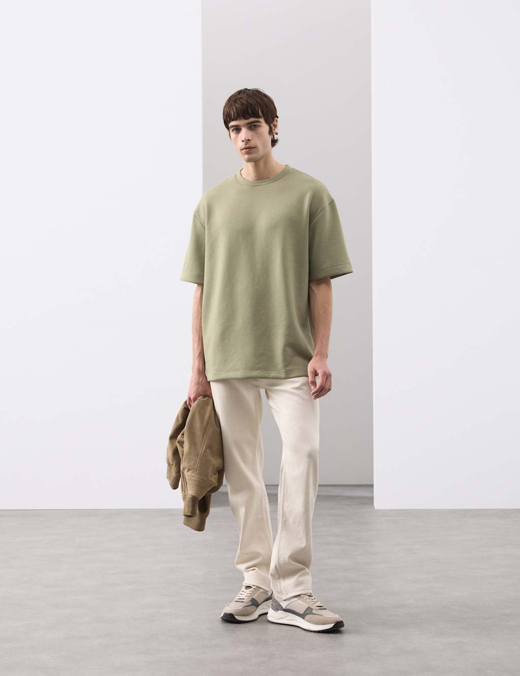 Autograph Men's Oversized Scuba T-Shirt - XL - Light Olive