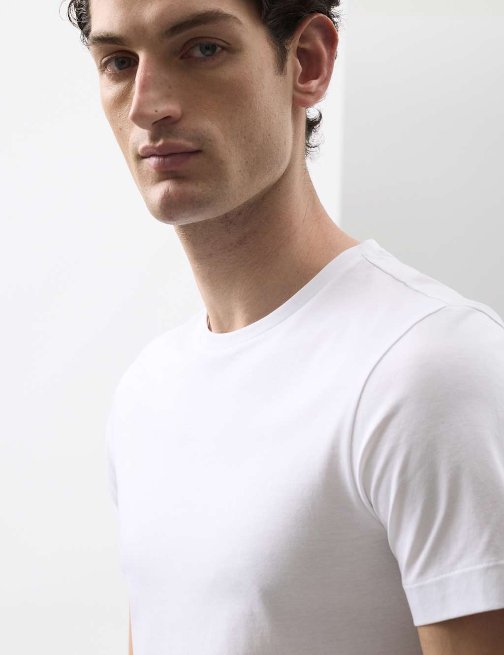 Autograph Men's Pure Supima Cotton Slim Fit Crew Neck T Shirt - XL - White
