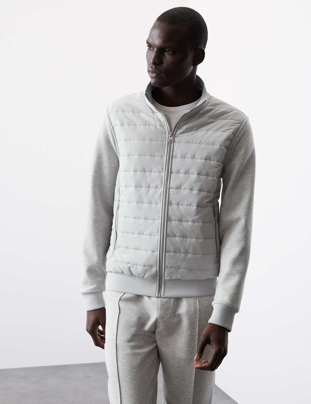 Cotton Rich Zip Up Quilted Jacket