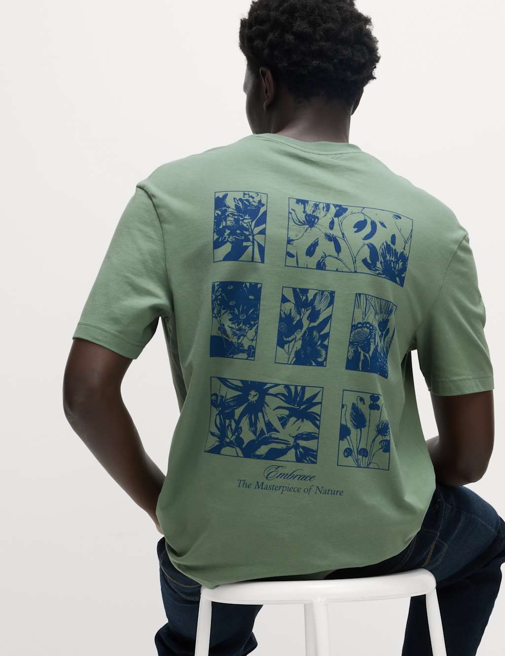 Pure Cotton Flower Graphic T-Shirt