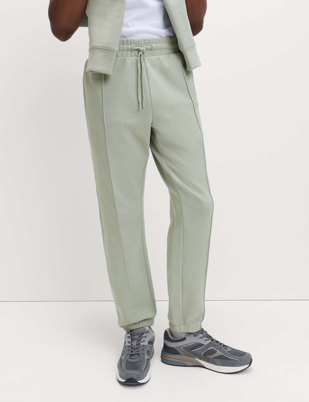 M&S Men's Pique Scuba Joggers - S - Pistachio