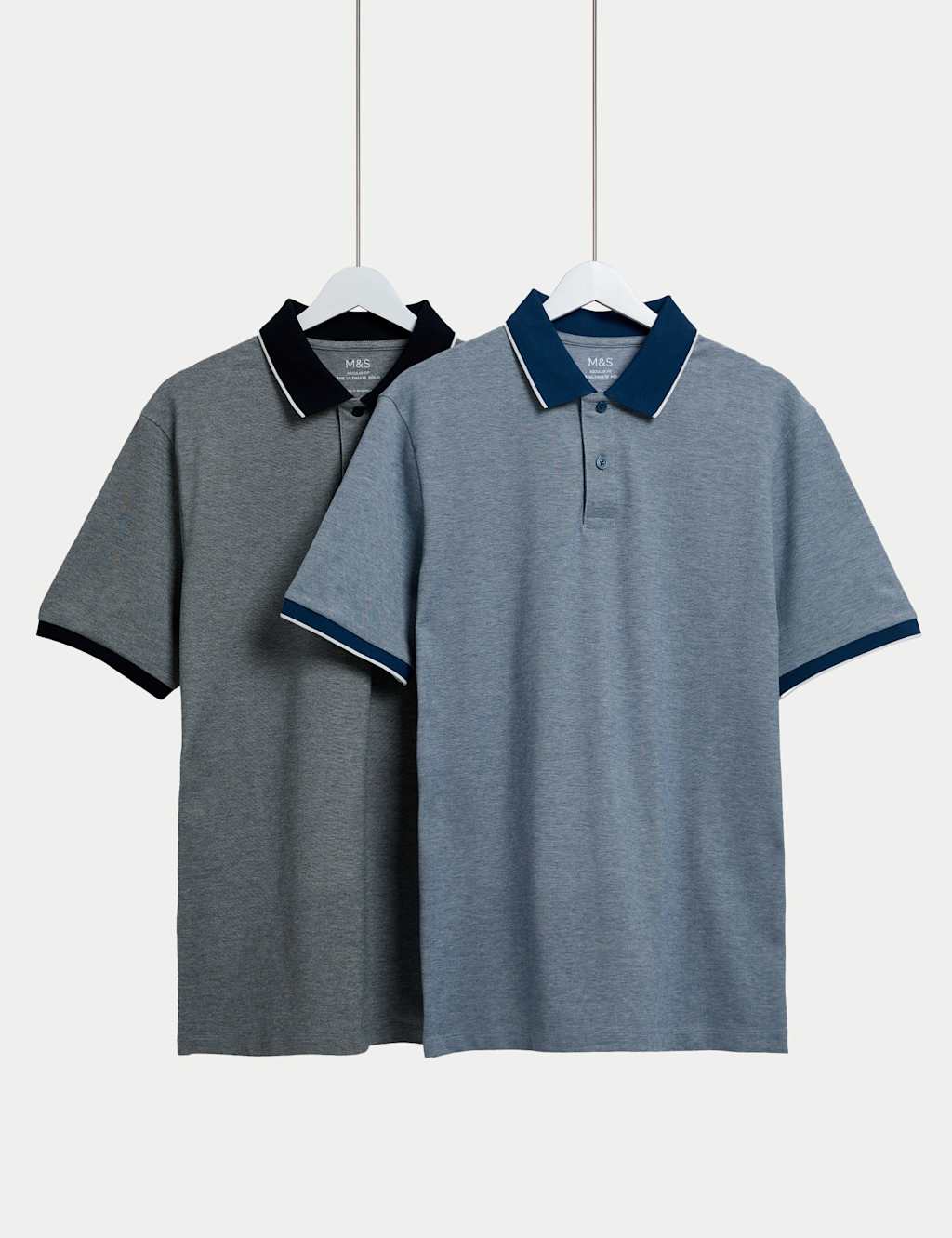2pk Cotton Rich Tipped Polo Shirts