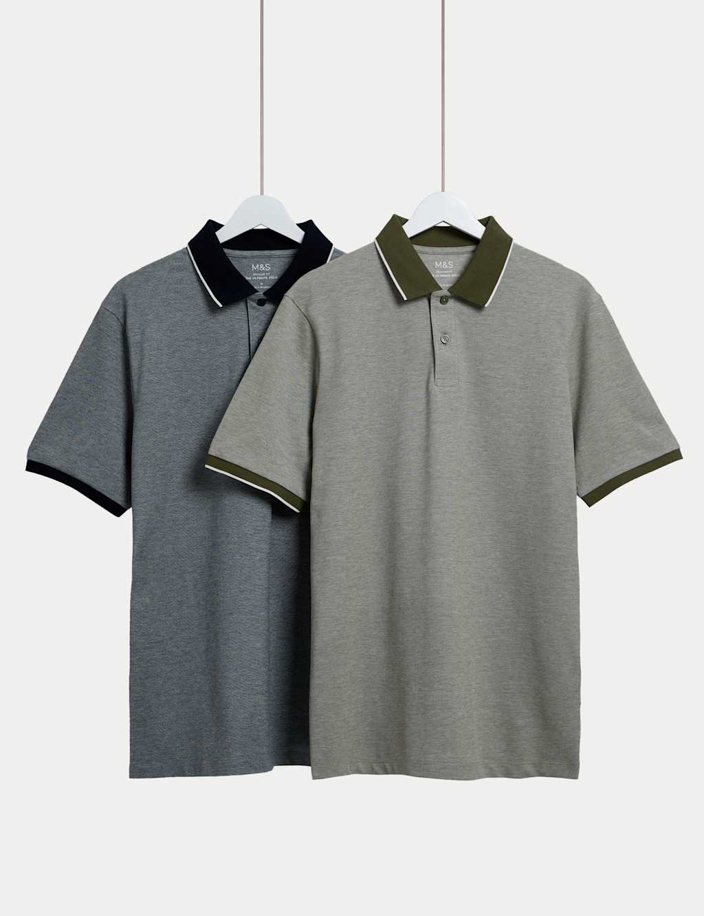 2pk Cotton Rich Tipped Polo Shirts