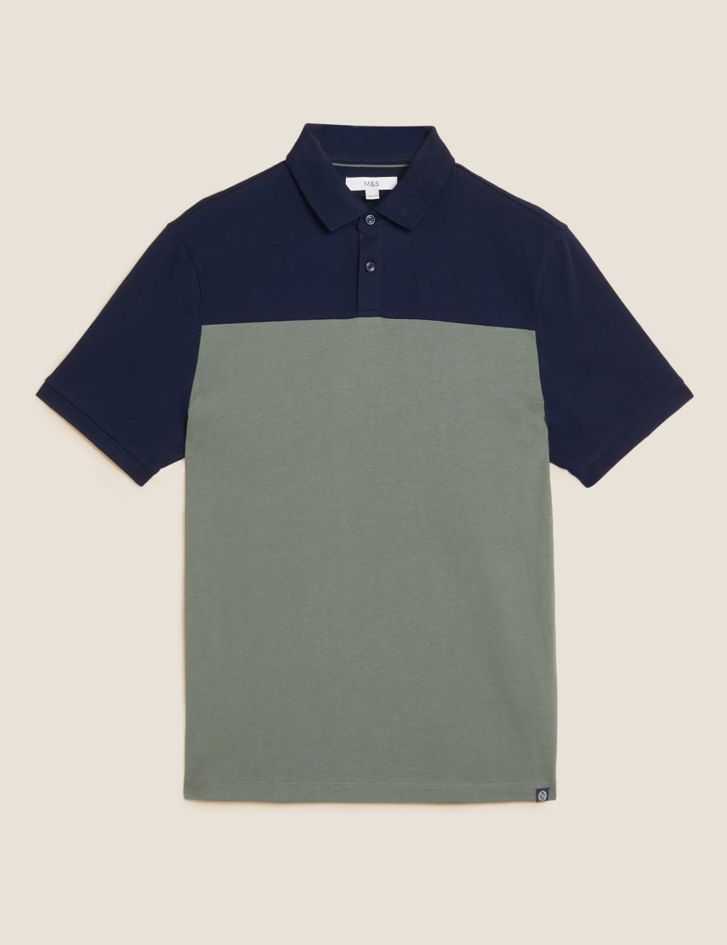 Pure Cotton Colour Block Polo Shirt