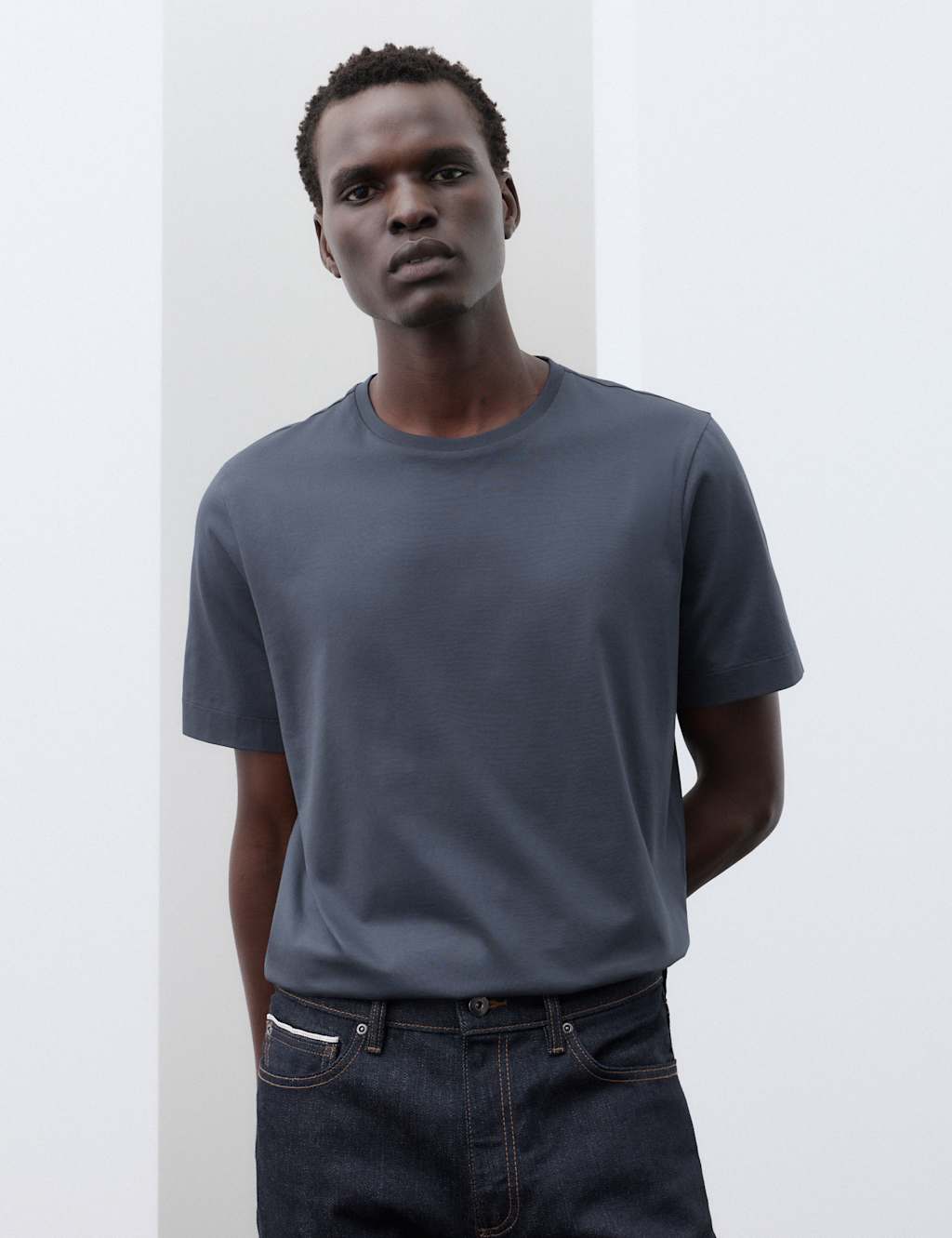 Autograph Men's Pure Supima Cotton Performance Crew Neck T-shirt - XS - Nightshade