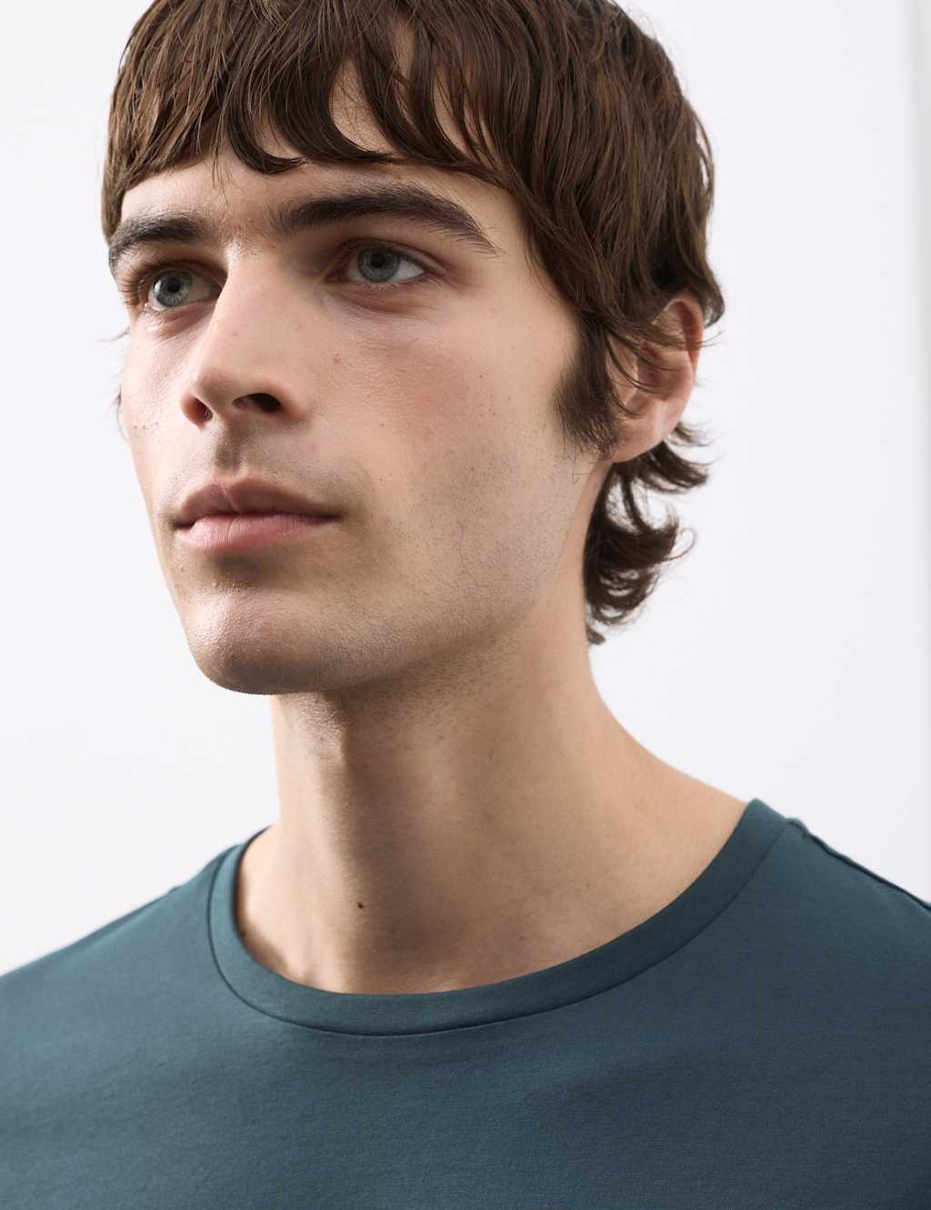 Autograph Men's Pure Supima Cotton Performance Crew Neck T-shirt - XS - Dark Petrol
