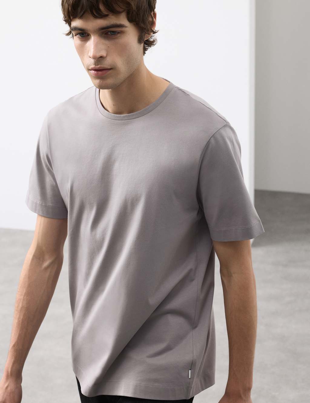 Autograph Men's Pure Supima Cotton Performance Crew Neck T-shirt - XS - Dusted Mauve