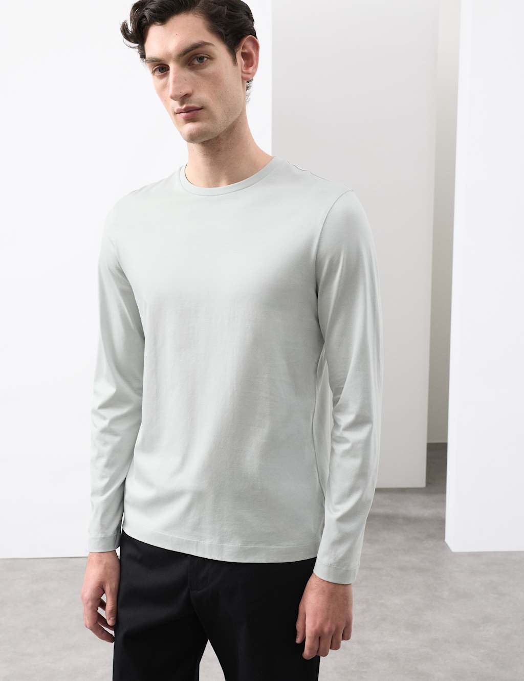 Autograph Pure Supima Cotton Performance T-Shirt Silver Grey