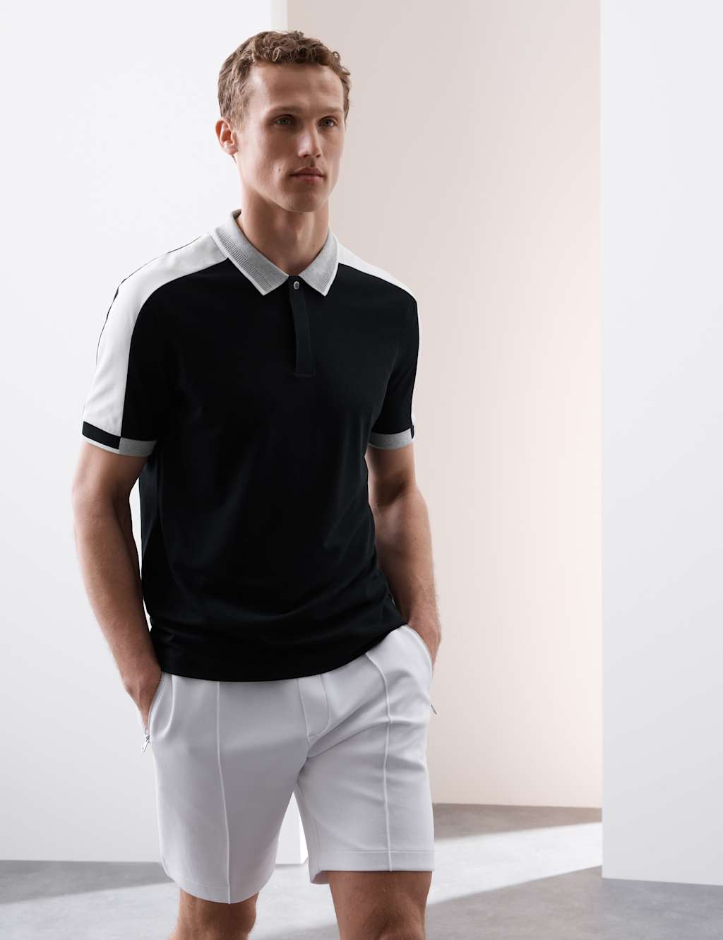 Cotton Blend Micro Pique Polo Shirt