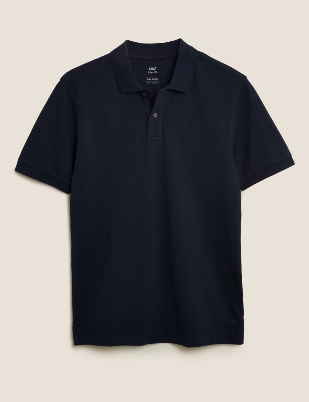 Slim Fit Pure Cotton Pique Polo Shirt