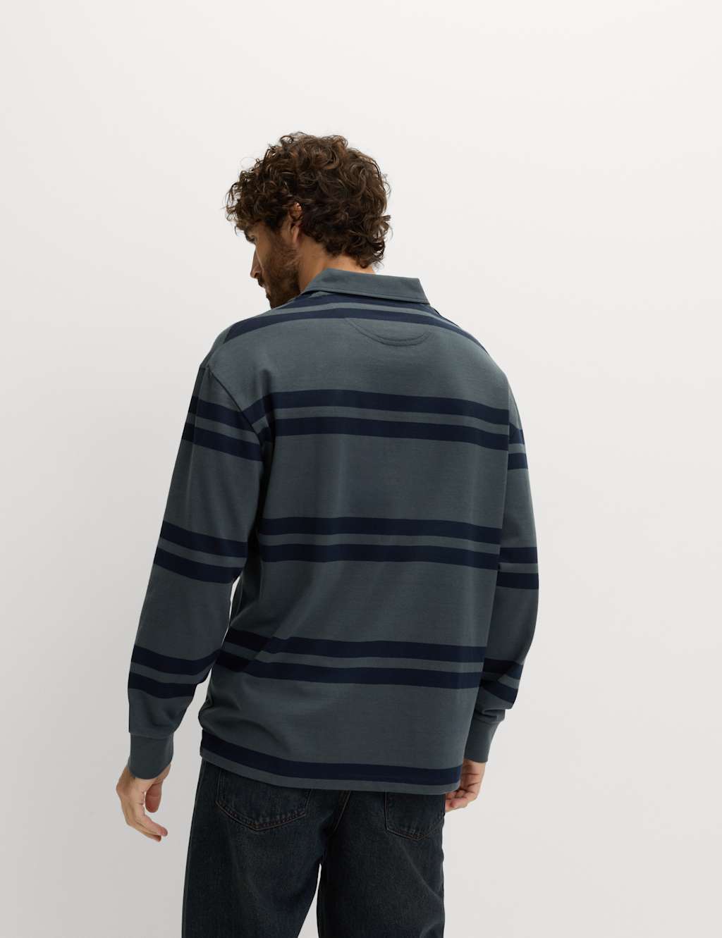 M&S Tram Stripe Modern Rugby Cedar