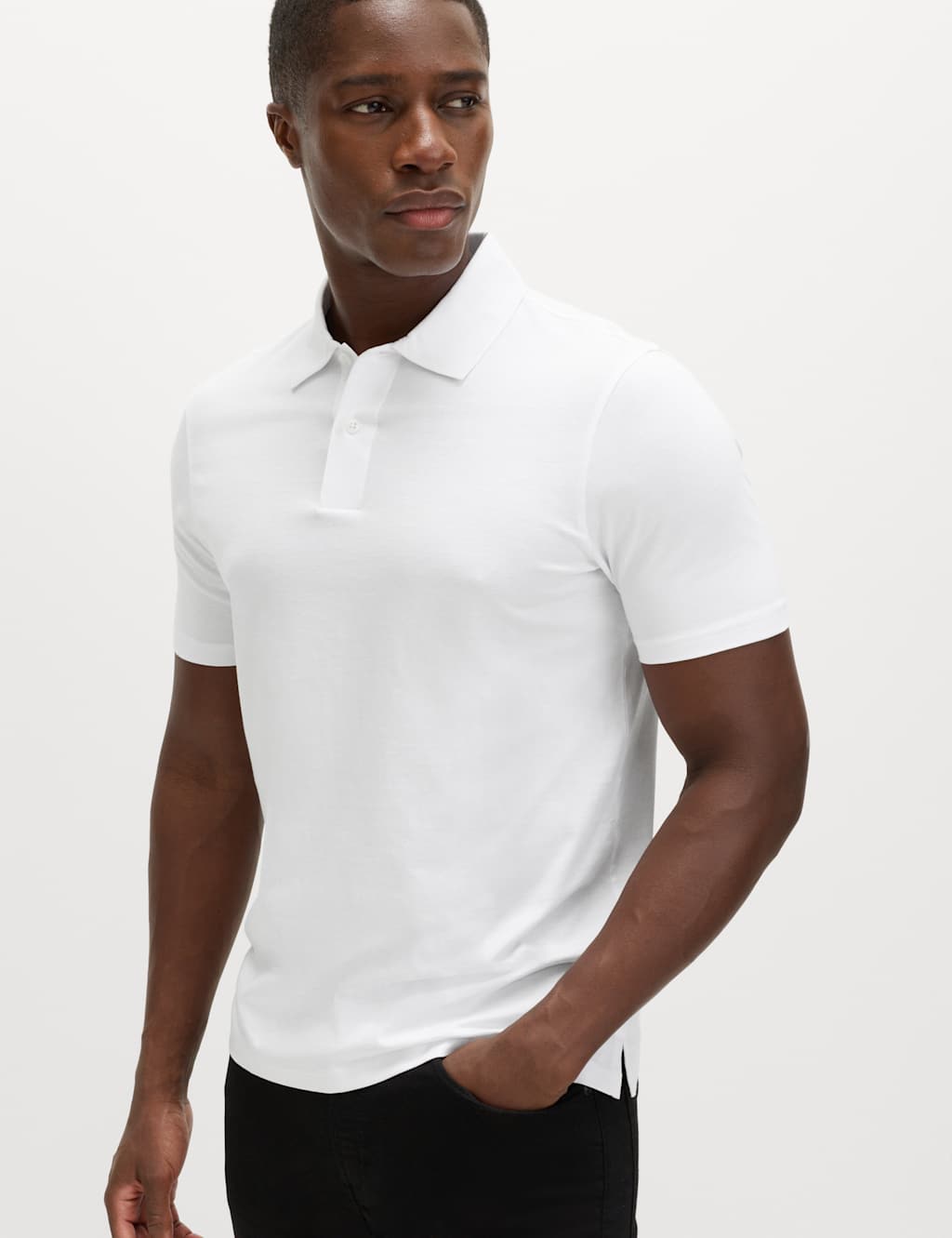 M&S Men's 2 Pack Pure Cotton Polo Shirts - 2XL - White