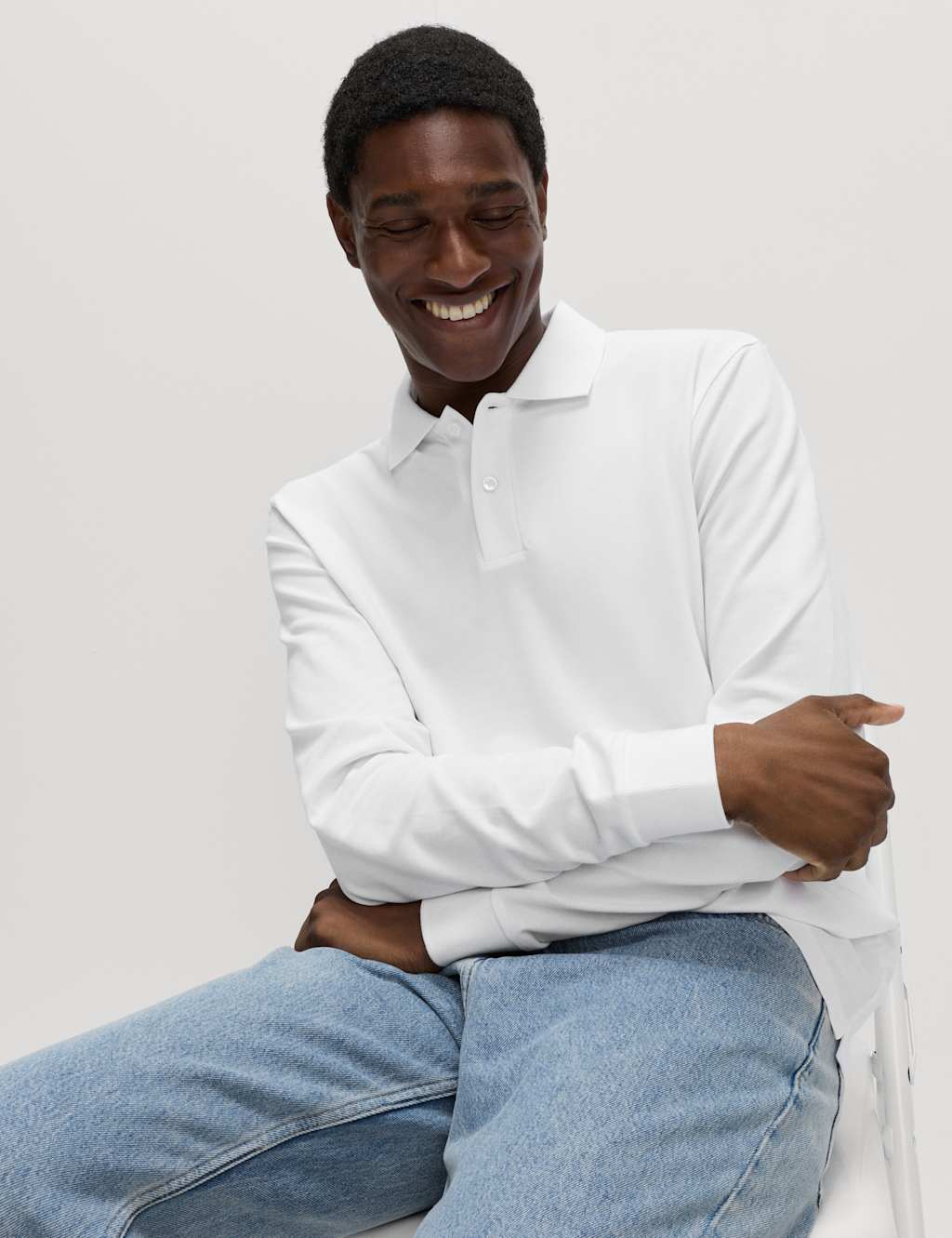 M&S Ultimate Cotton Rich Polo Shirt White