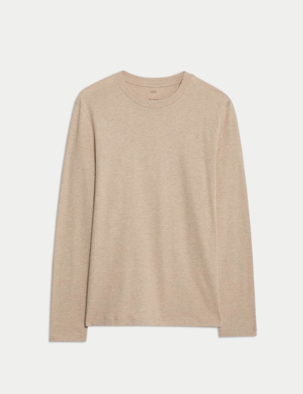 M&S Men's Pure Cotton Crew Neck T-Shirt - M - Natural