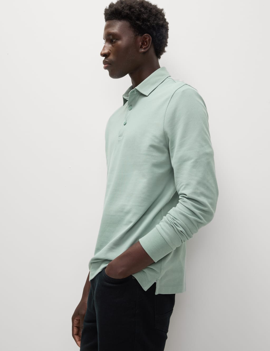 Marks and spencer men's long sleeve polo shirts outlet