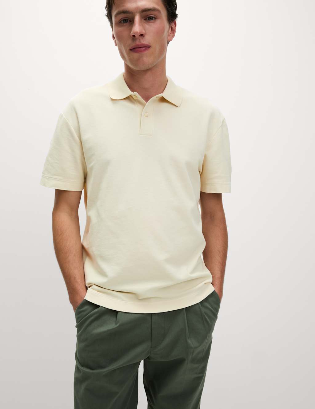 Relaxed Fit Pure Cotton Garment Dyed Polo Shirt