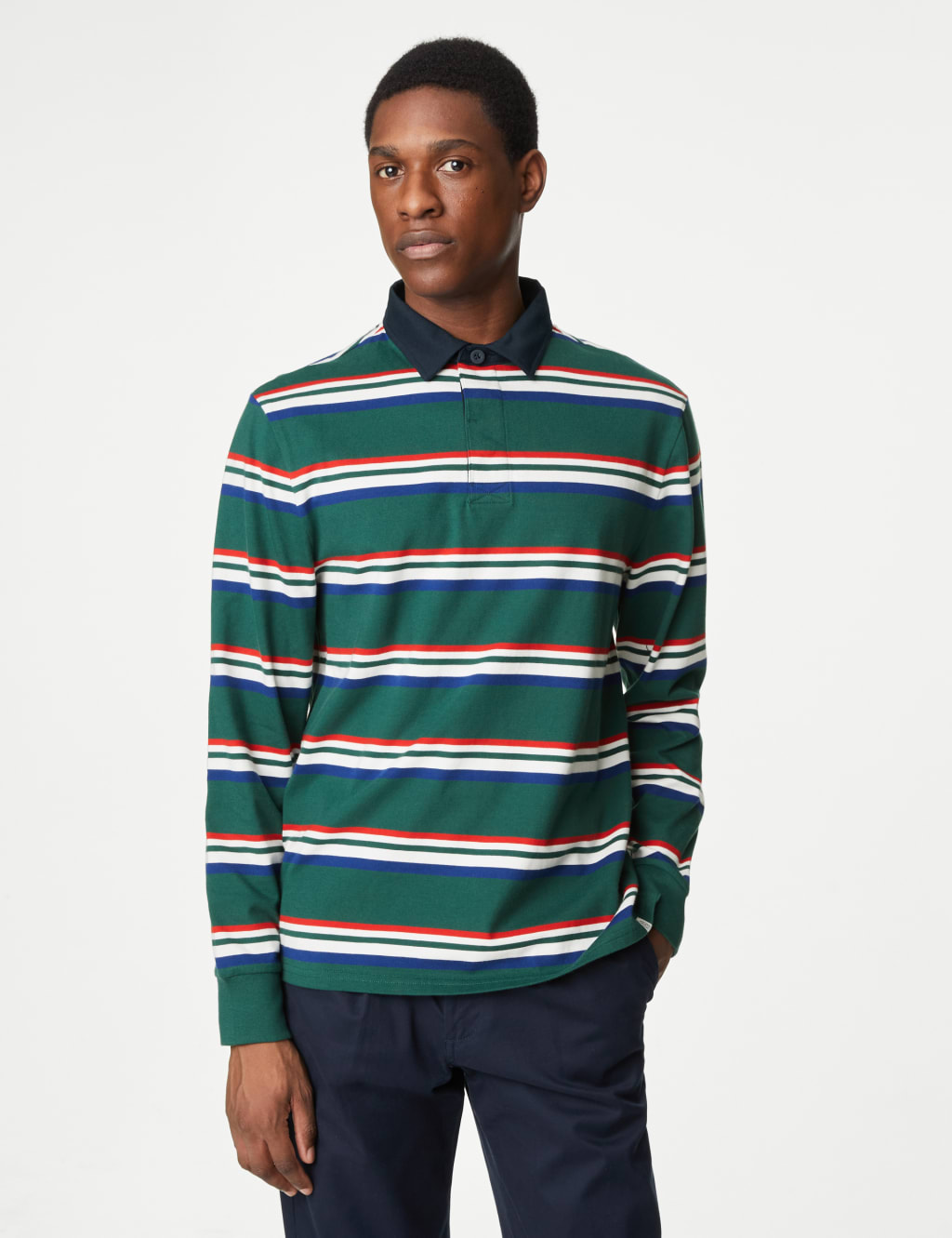 Pure Cotton Striped Rugby Shirt