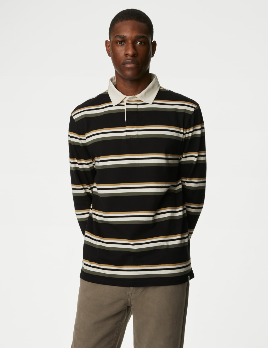 Pure Cotton Striped Rugby Shirt