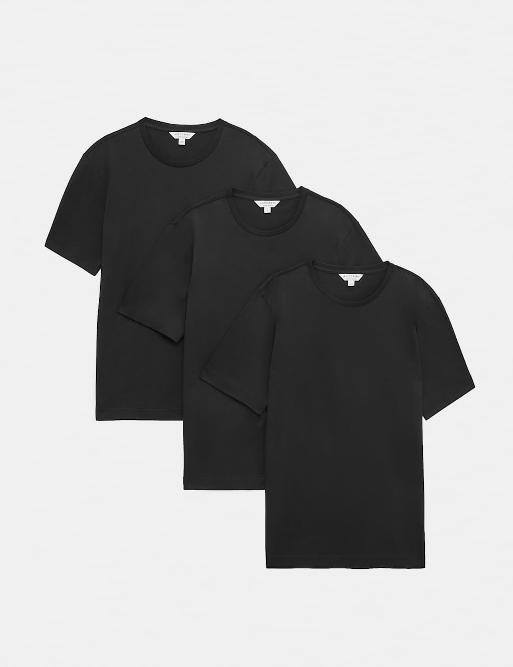 Autograph Men's 3 Pack Pure Supima Cotton T-Shirts - 2XL - Black C