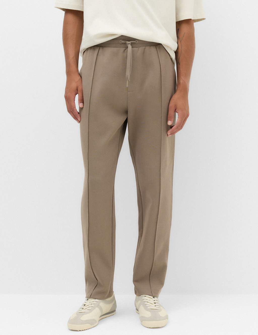 M&S Men's Ultimate Cotton Rich Straight Leg Joggers - XL - Mocha
