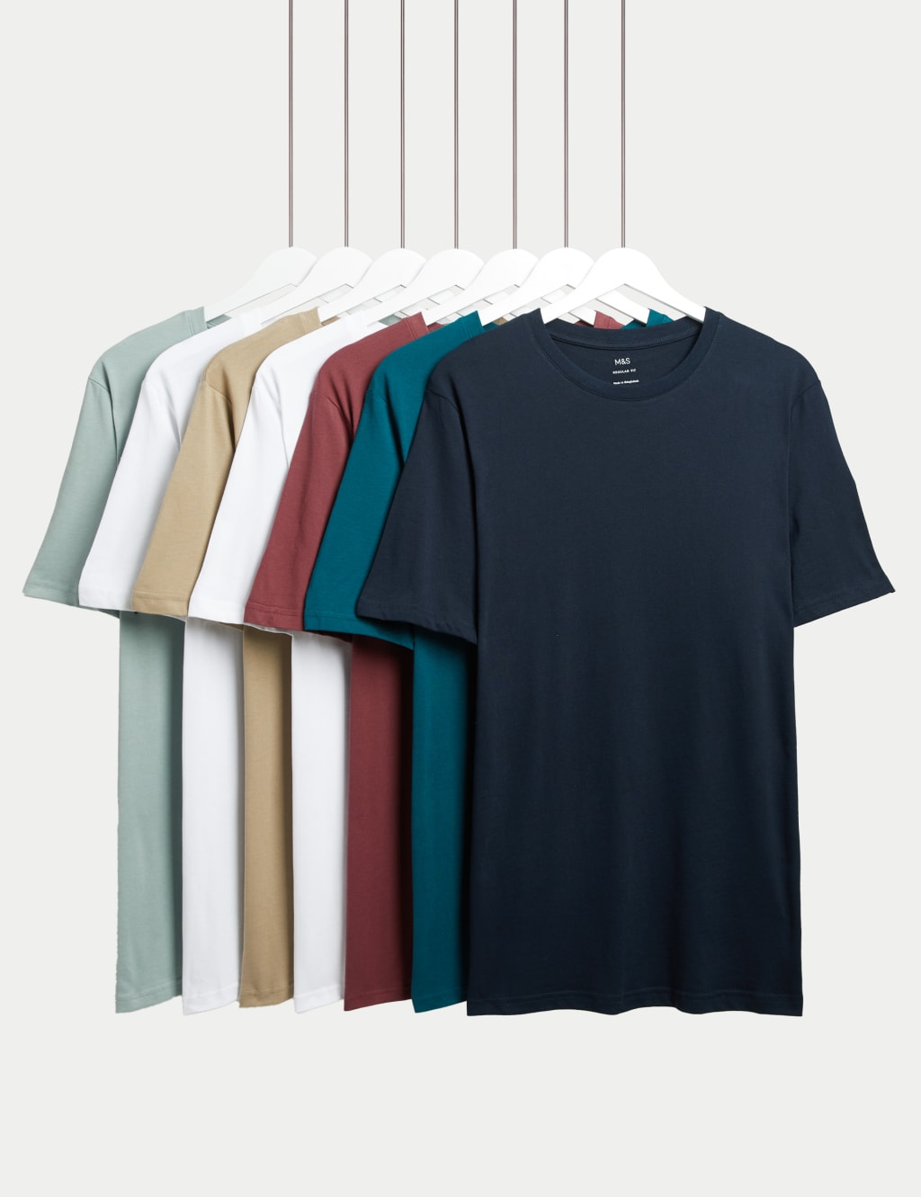 7pk Pure Cotton Crew Neck T-Shirts